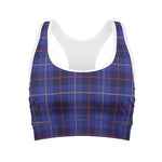 Deep Blue Stewart Tartan Print Women's Sports Bra