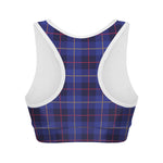 Deep Blue Stewart Tartan Print Women's Sports Bra