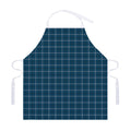 Deep Blue Tattersall Pattern Print Adjustable Apron