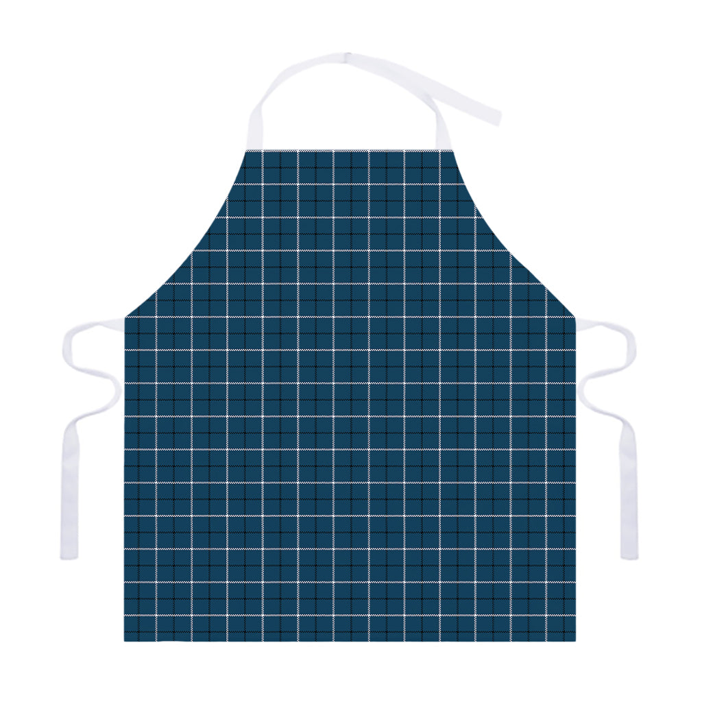 Deep Blue Tattersall Pattern Print Adjustable Apron