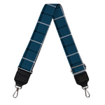 Deep Blue Tattersall Pattern Print Bag Strap