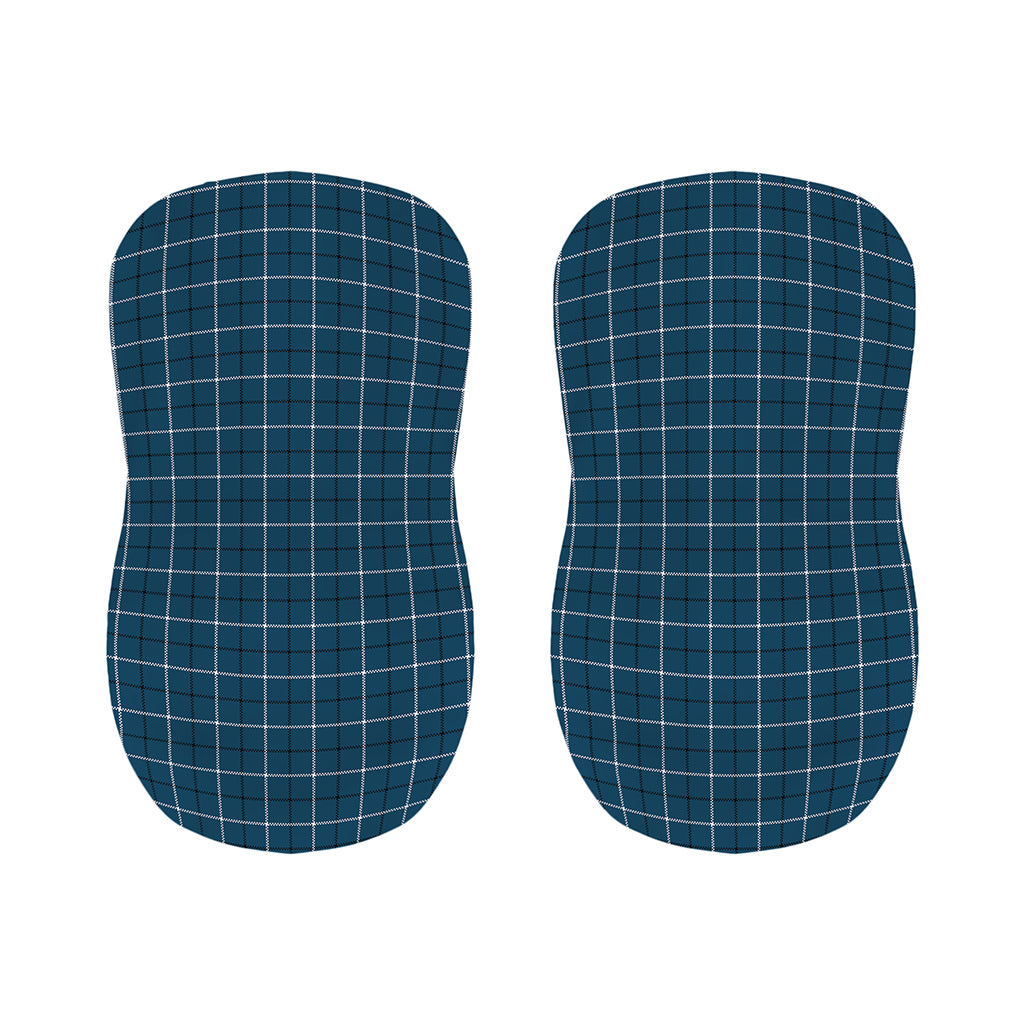 Deep Blue Tattersall Pattern Print Bar Stool Covers
