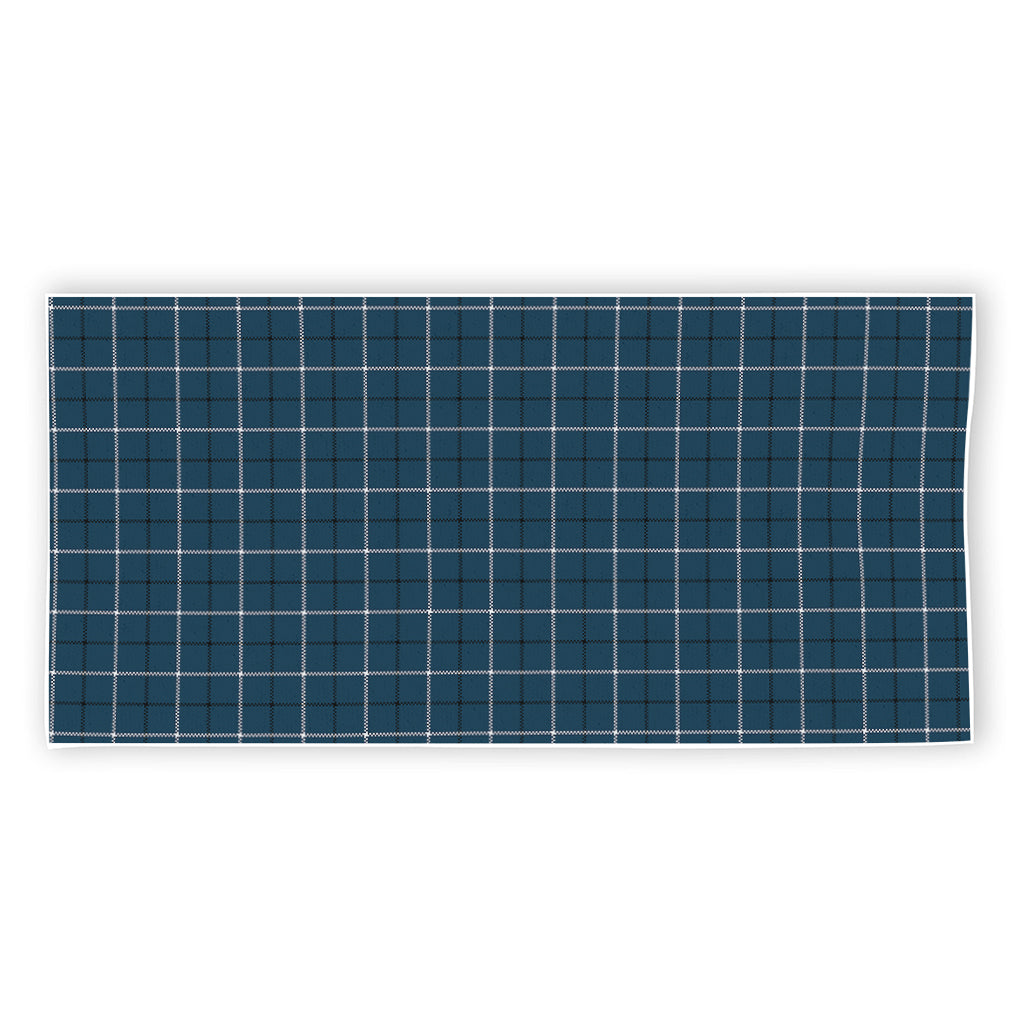 Deep Blue Tattersall Pattern Print Beach Towel