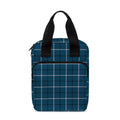 Deep Blue Tattersall Pattern Print Bible Tote Bag