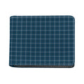 Deep Blue Tattersall Pattern Print Bifold Wallet