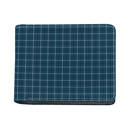 Deep Blue Tattersall Pattern Print Bifold Wallet