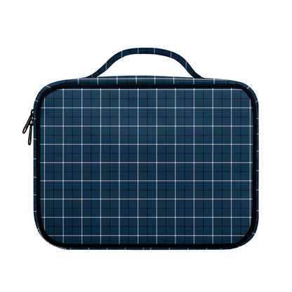 Deep Blue Tattersall Pattern Print Briefcase Bible Bag