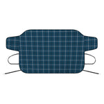 Deep Blue Tattersall Pattern Print Car Windshield Snow Cover