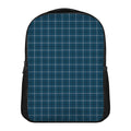 Deep Blue Tattersall Pattern Print Casual Backpack