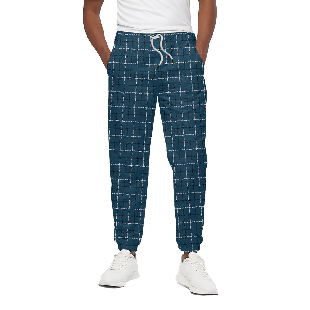 Deep Blue Tattersall Pattern Print Cotton Pants