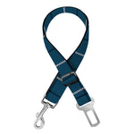 Deep Blue Tattersall Pattern Print Dog Seat Belt