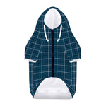 Deep Blue Tattersall Pattern Print Dog Zip Up Hoodie