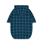 Deep Blue Tattersall Pattern Print Dog Zip Up Hoodie