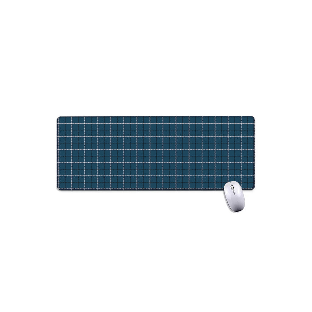 Deep Blue Tattersall Pattern Print Extended Mouse Pad