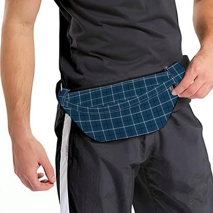 Deep Blue Tattersall Pattern Print Fanny Pack