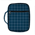 Deep Blue Tattersall Pattern Print Front Pocket Bible Bag
