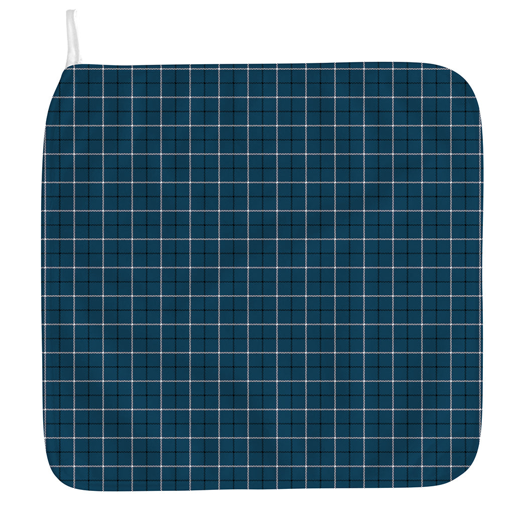 Deep Blue Tattersall Pattern Print Hand Towel