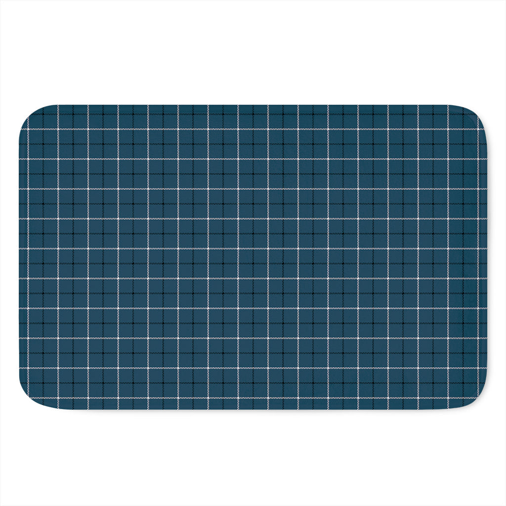 Deep Blue Tattersall Pattern Print Indoor Door Mat