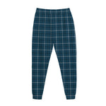 Deep Blue Tattersall Pattern Print Jogger Pants