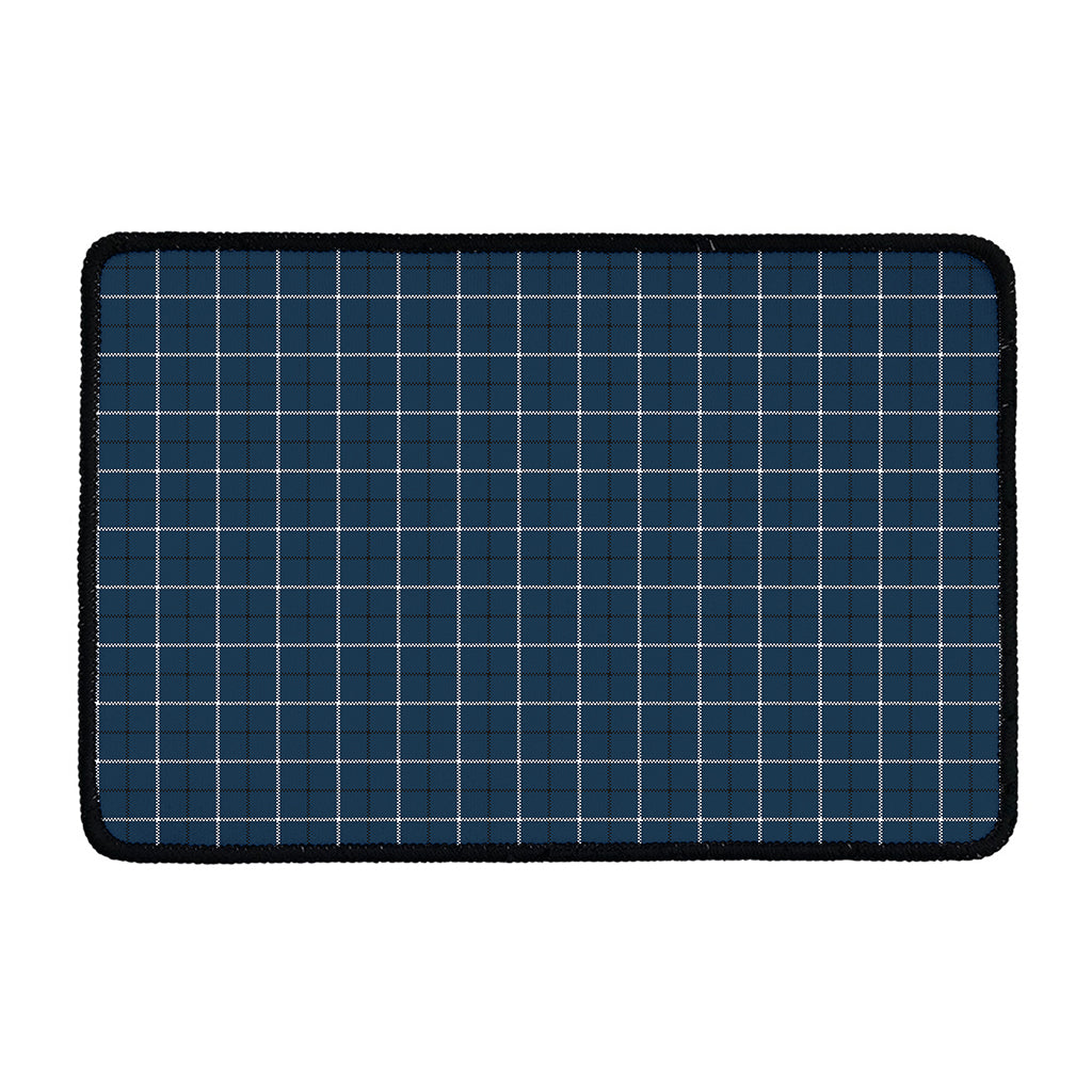 Deep Blue Tattersall Pattern Print Kitchen Mat