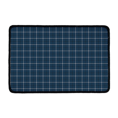 Deep Blue Tattersall Pattern Print Kitchen Mat