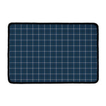 Deep Blue Tattersall Pattern Print Kitchen Mat