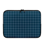 Deep Blue Tattersall Pattern Print Laptop Sleeve