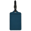 Deep Blue Tattersall Pattern Print Luggage Tag