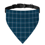 Deep Blue Tattersall Pattern Print Over The Collar Dog Bandana