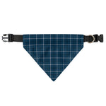Deep Blue Tattersall Pattern Print Over The Collar Dog Bandana
