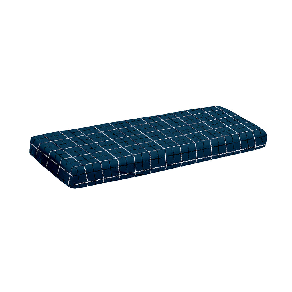 Deep Blue Tattersall Pattern Print Piano Keyboard Cover