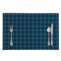 Deep Blue Tattersall Pattern Print Placemat
