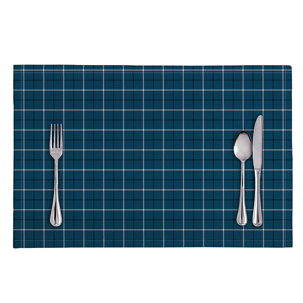 Deep Blue Tattersall Pattern Print Placemat
