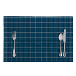 Deep Blue Tattersall Pattern Print Placemat