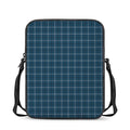 Deep Blue Tattersall Pattern Print Rectangular Crossbody Bag