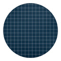 Deep Blue Tattersall Pattern Print Round Blanket