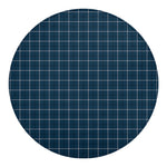 Deep Blue Tattersall Pattern Print Round Blanket