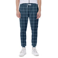 Deep Blue Tattersall Pattern Print Joggers