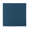 Deep Blue Tattersall Pattern Print Silk Bandana