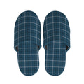 Deep Blue Tattersall Pattern Print Slippers