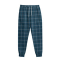 Deep Blue Tattersall Pattern Print Sweatpants