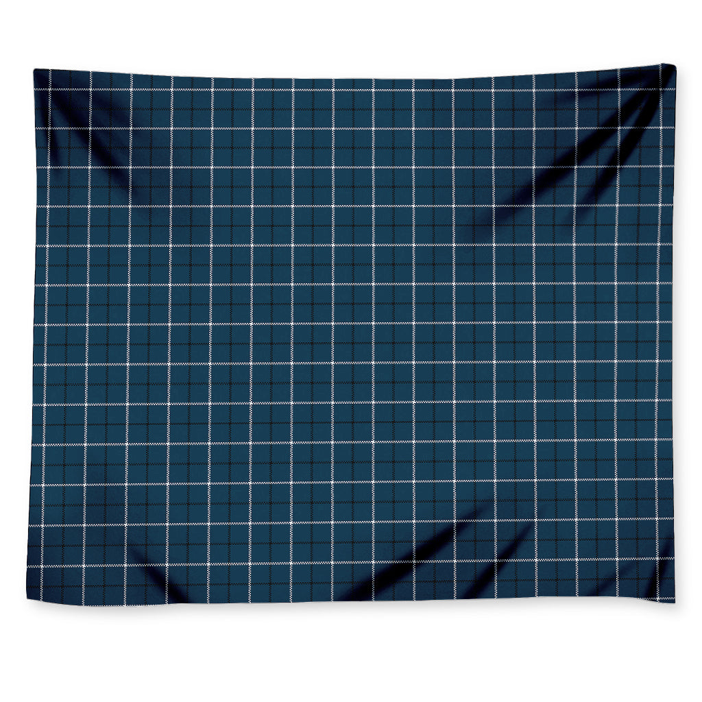 Deep Blue Tattersall Pattern Print Tapestry