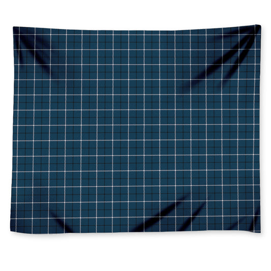 Deep Blue Tattersall Pattern Print Tapestry