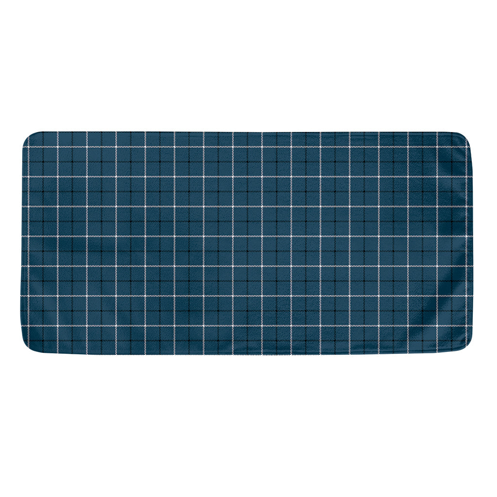 Deep Blue Tattersall Pattern Print Towel