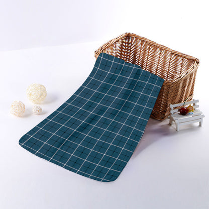 Deep Blue Tattersall Pattern Print Towel