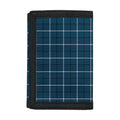 Deep Blue Tattersall Pattern Print Trifold Wallet