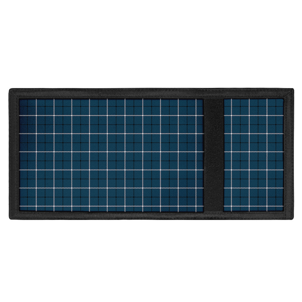 Deep Blue Tattersall Pattern Print Trifold Wallet