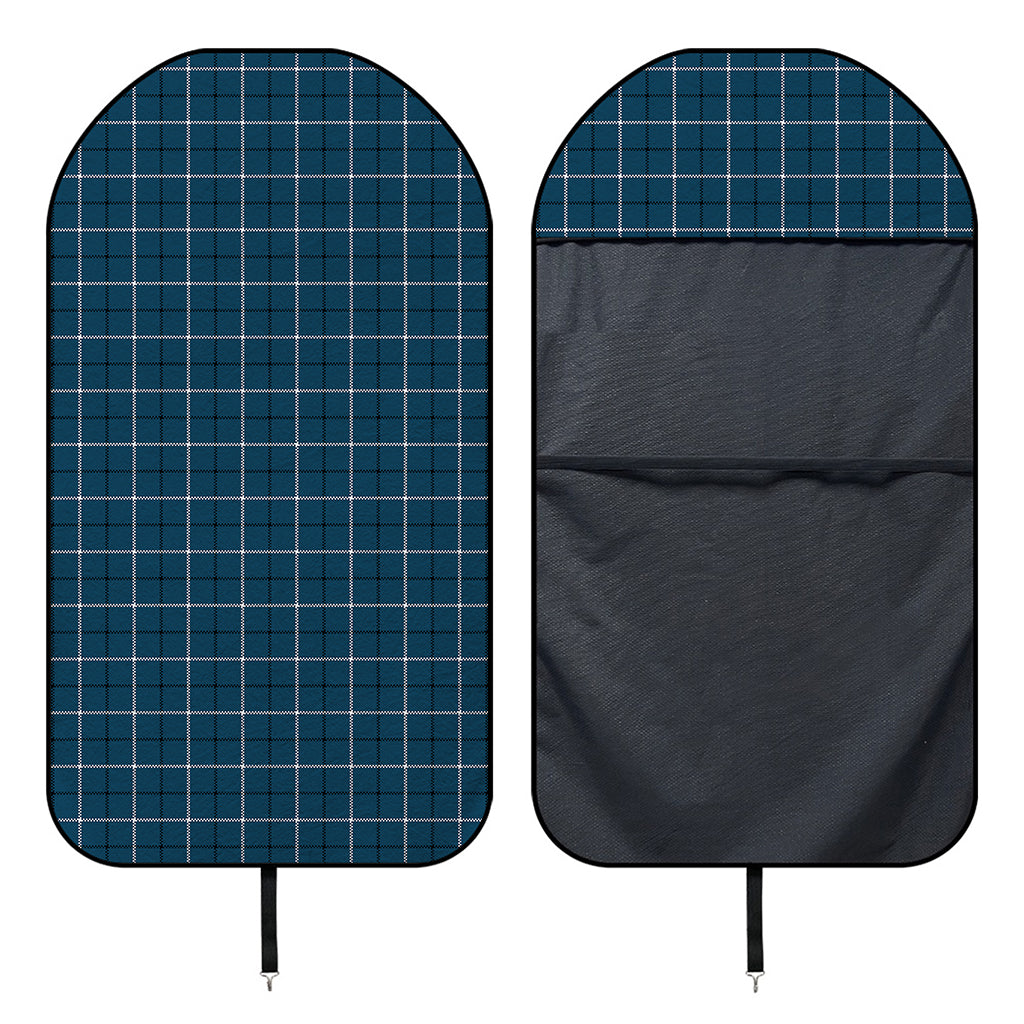 Deep Blue Tattersall Pattern Print Waterproof Car Seat Cover