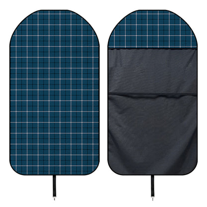 Deep Blue Tattersall Pattern Print Waterproof Car Seat Cover