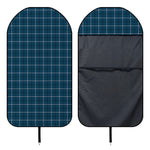 Deep Blue Tattersall Pattern Print Waterproof Car Seat Cover